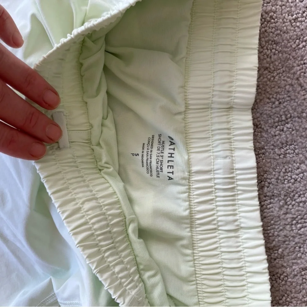 Athleta light lime colored shorts